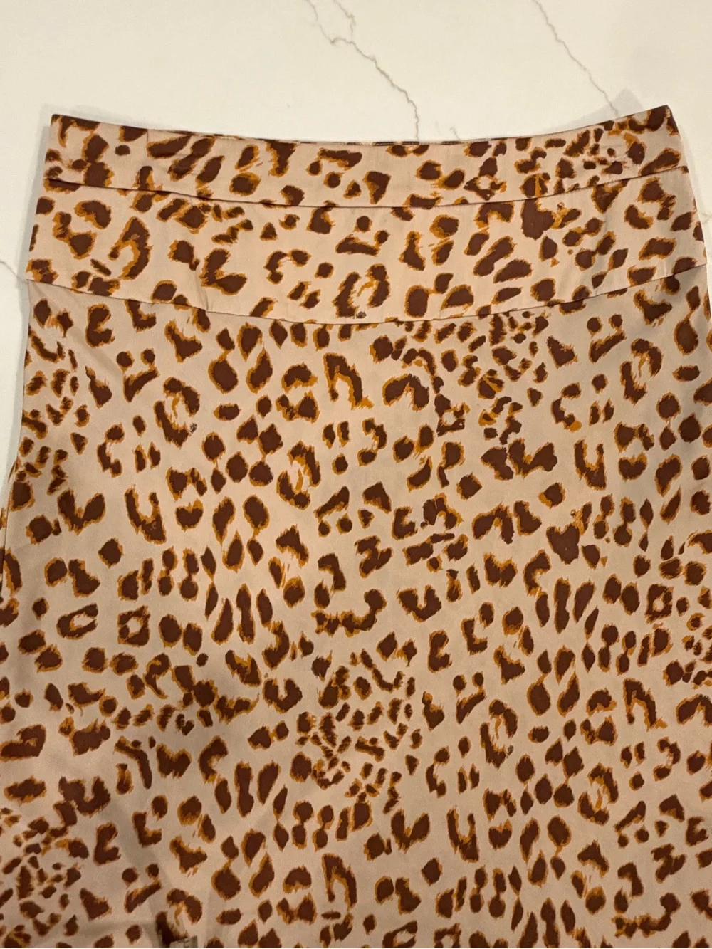 Free People Leopard Print Midi Slip Skirt - Beige and Brown